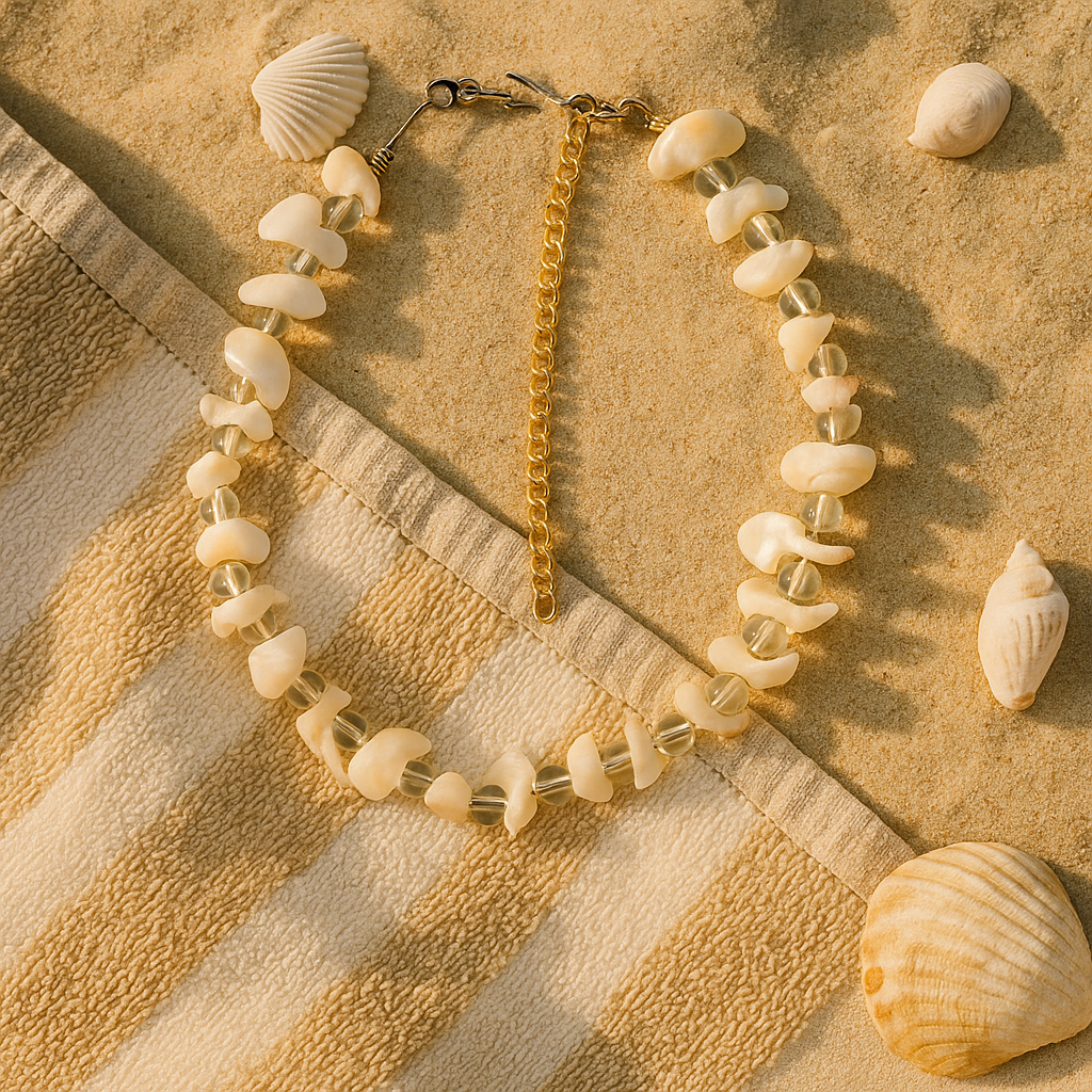 Ocean Drift Mother of Pearl and Clear Quartz Necklace