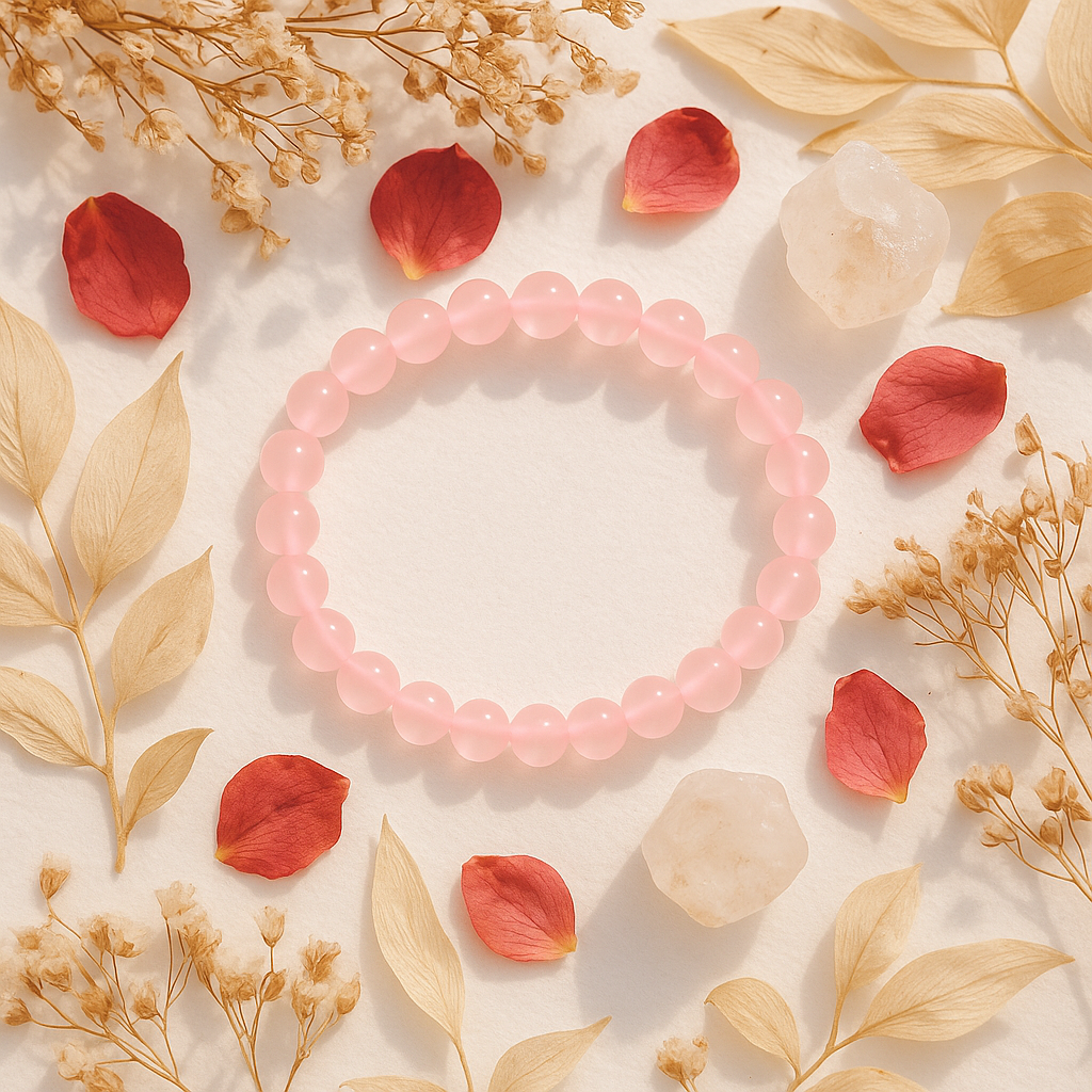 Rose Quartz Round Beads Bracelet - 8 mm