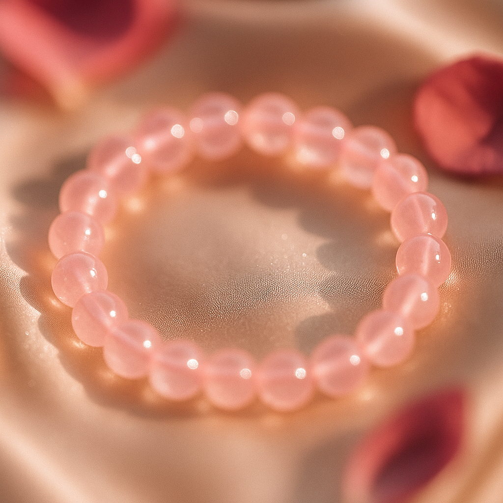 Rose Quartz Round Beads Bracelet - 8 mm