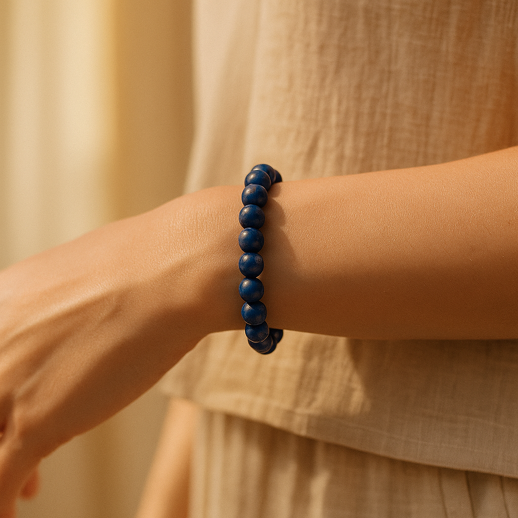 Lapis Lazuli Round Beads Bracelet
