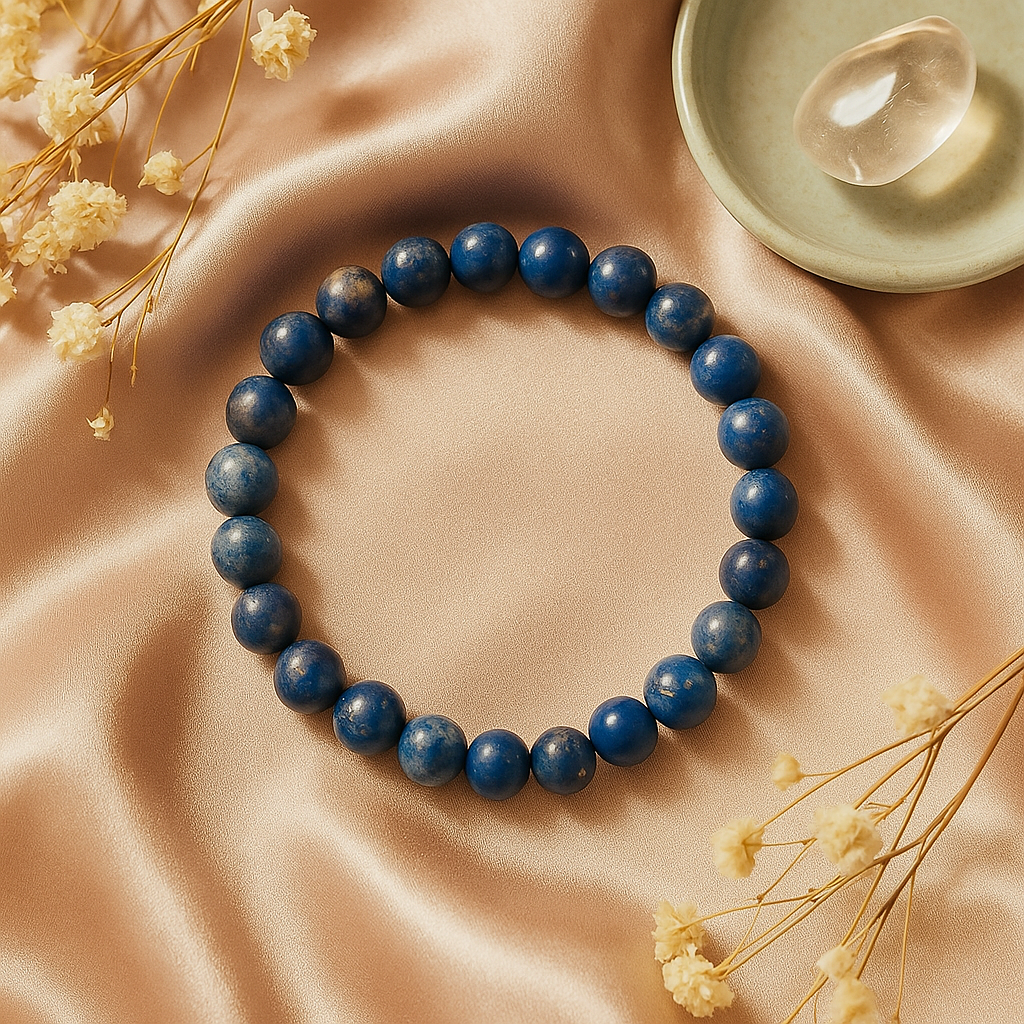 Lapis Lazuli Round Beads Bracelet