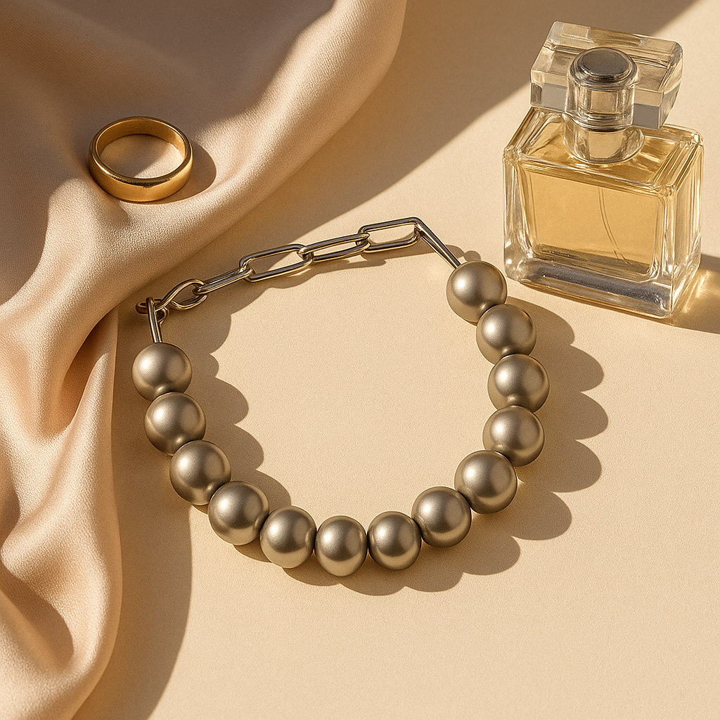 Silver Mist Grey Pearls Bracelet