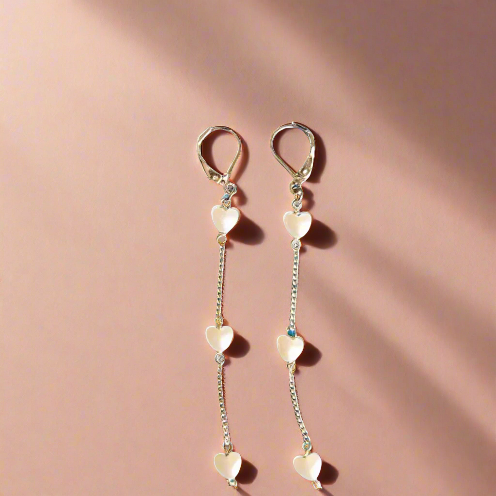 Chained Hearts Long Earrings