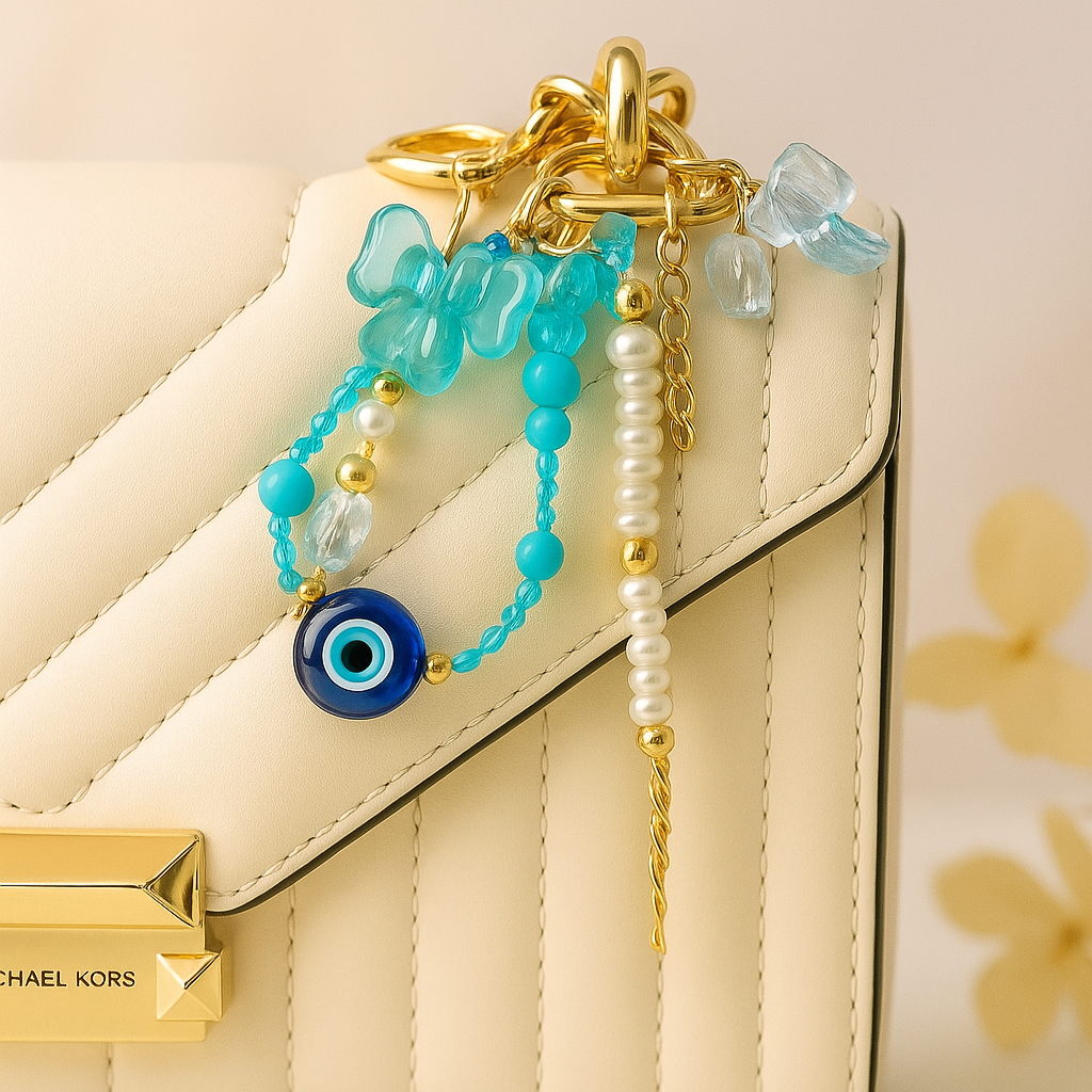 Ocean Bloom Nazar Bag Charm / Keychain / Phone Charm