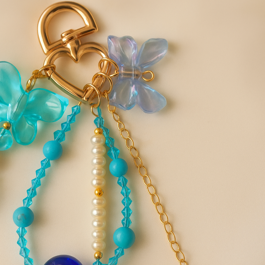 Ocean Bloom Nazar Bag Charm / Keychain / Phone Charm