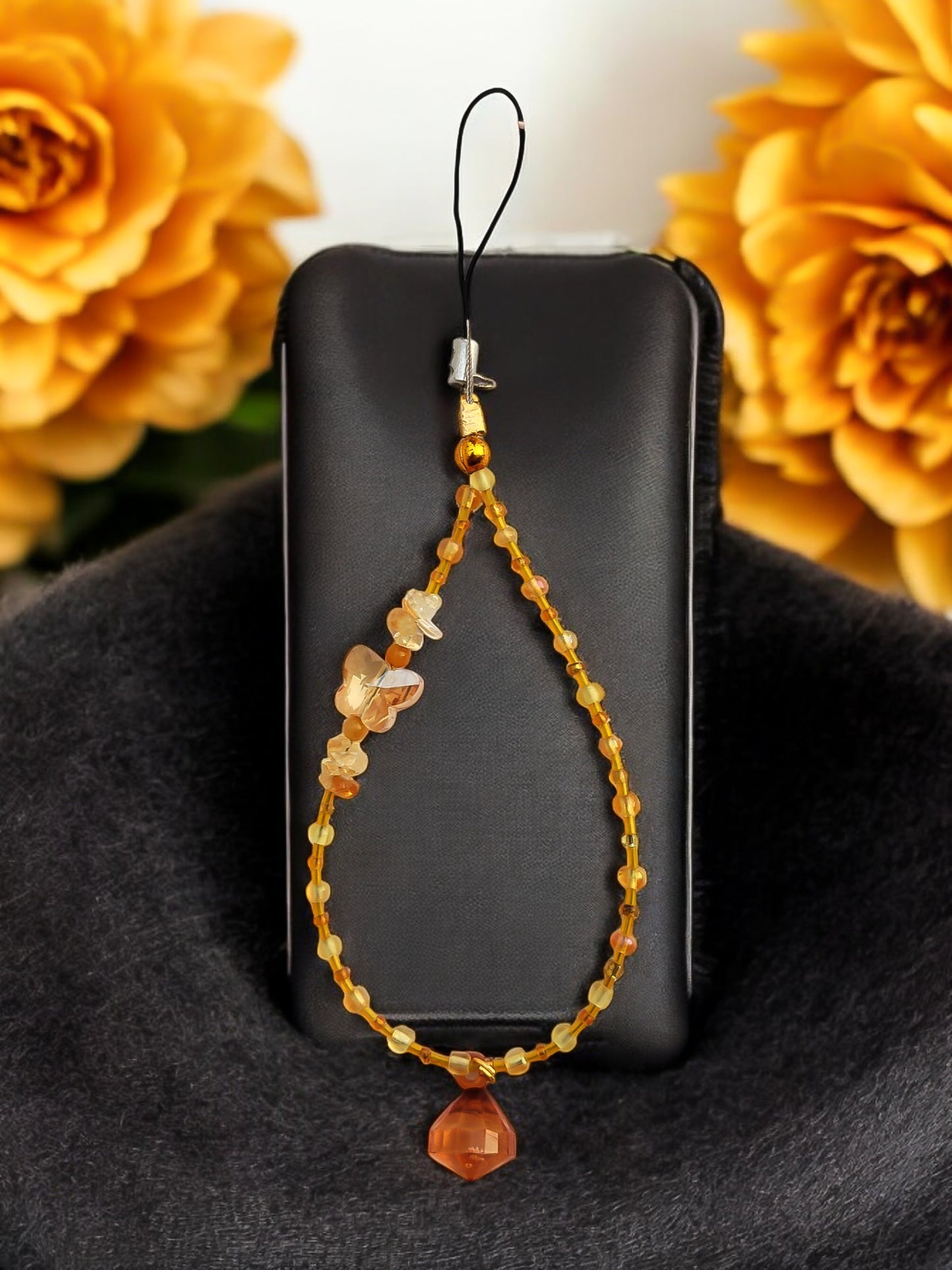 Golden Butterfly Phone Charm