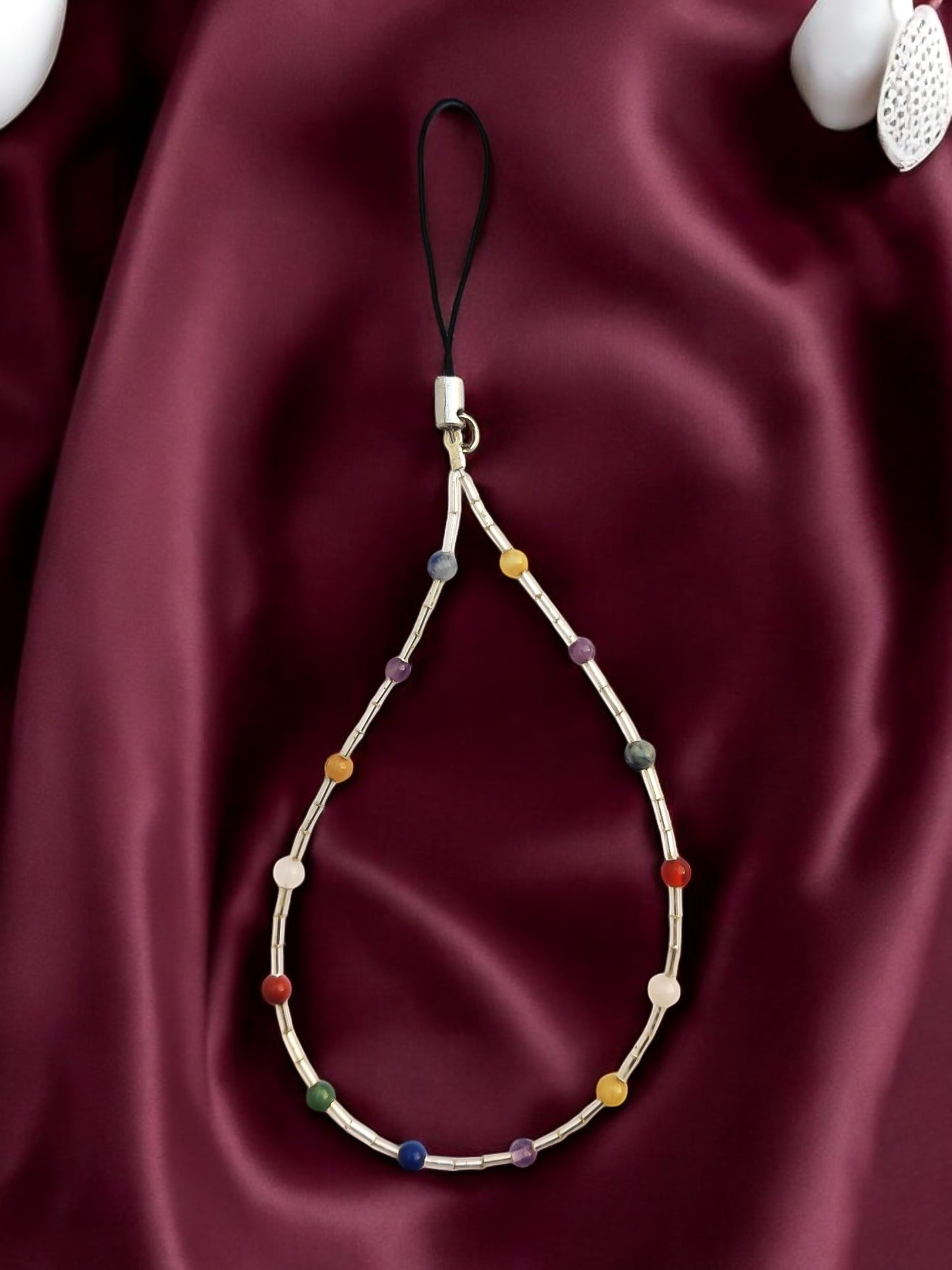 Multi Crystal Beads Phone Charm
