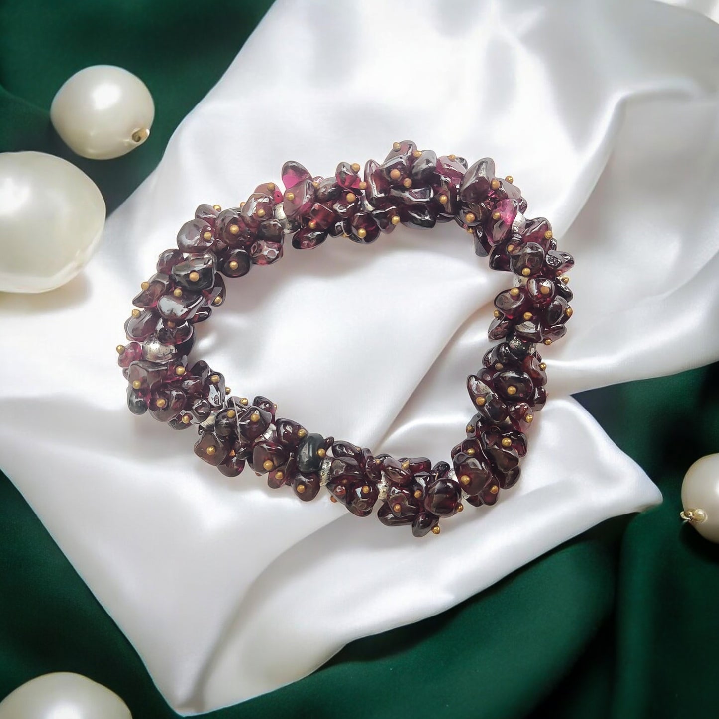Garnet Crystal Chips Bracelet