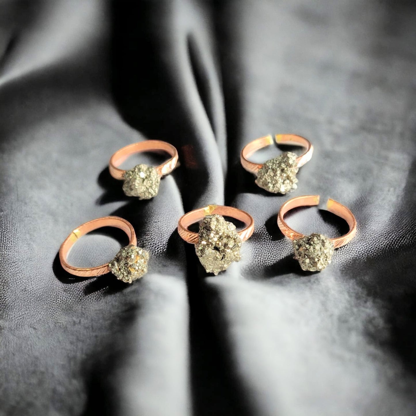 Raw Pyrite Adjustable Ring