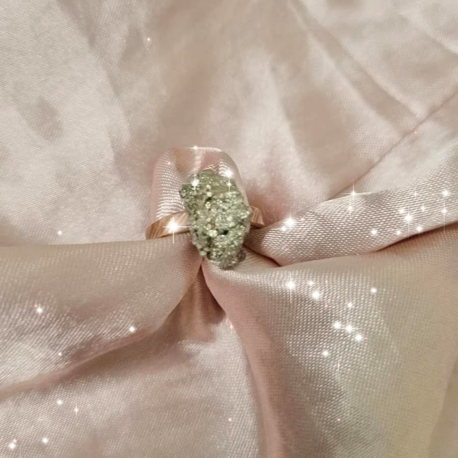 Raw Pyrite Adjustable Ring