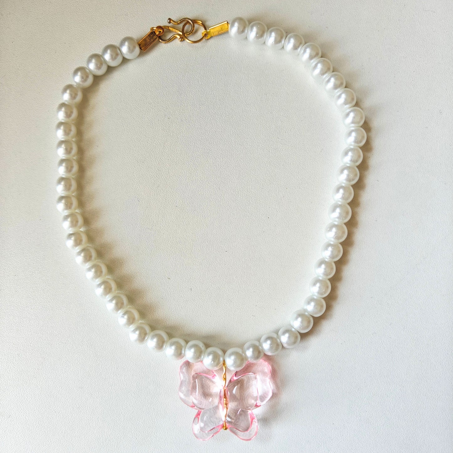 Butterfly Glass Pearl Necklace
