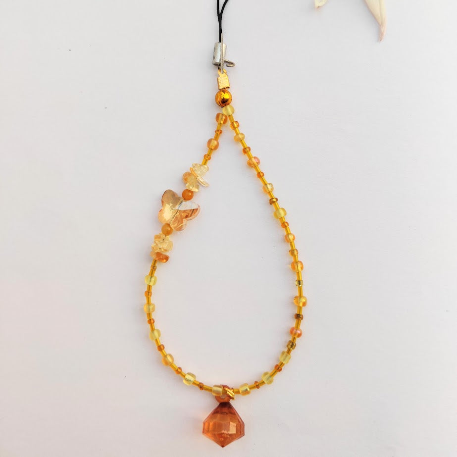 Golden Butterfly Phone Charm
