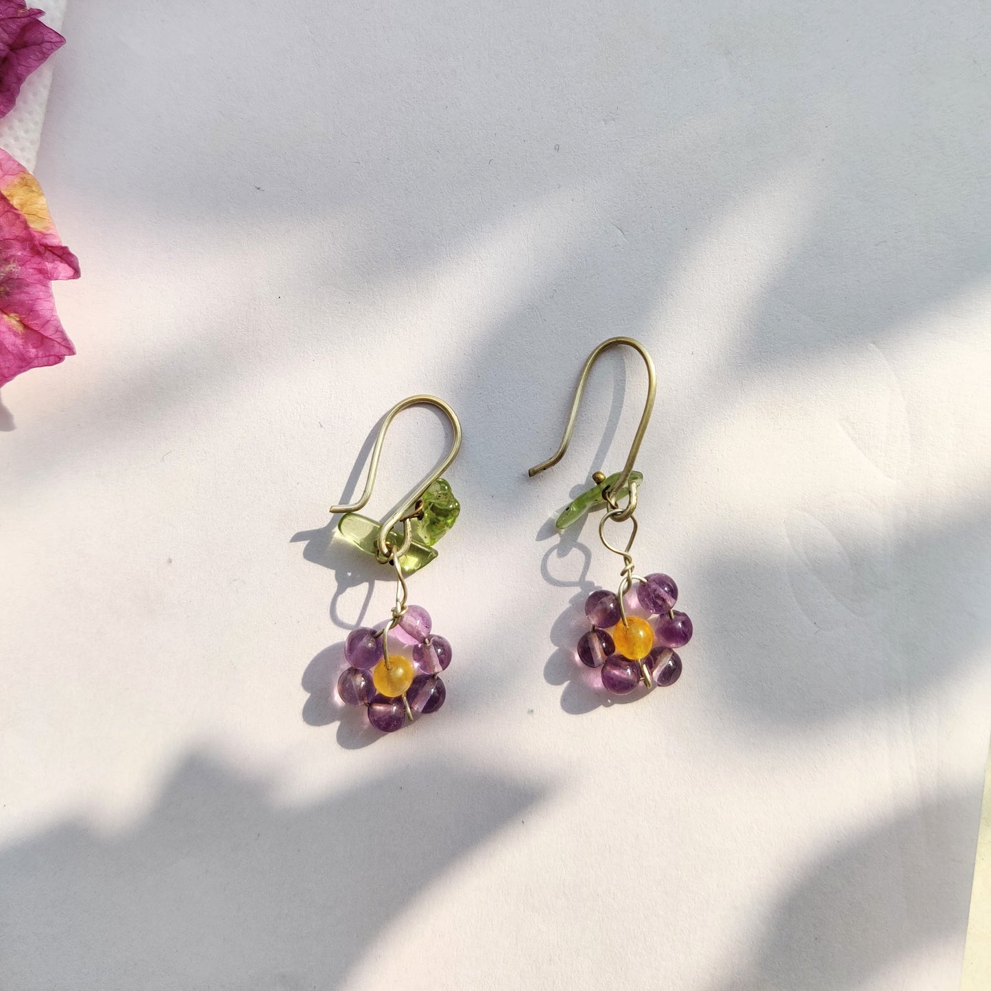 Amethyst Flower Earrings