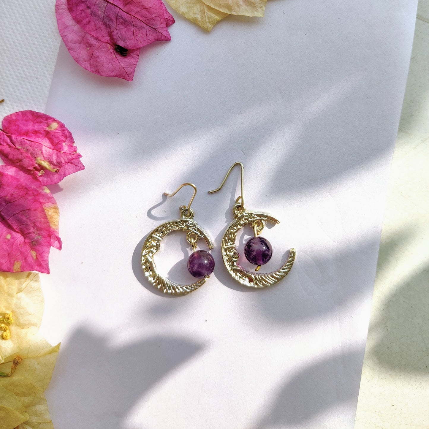 Amethyst Moon Earrings