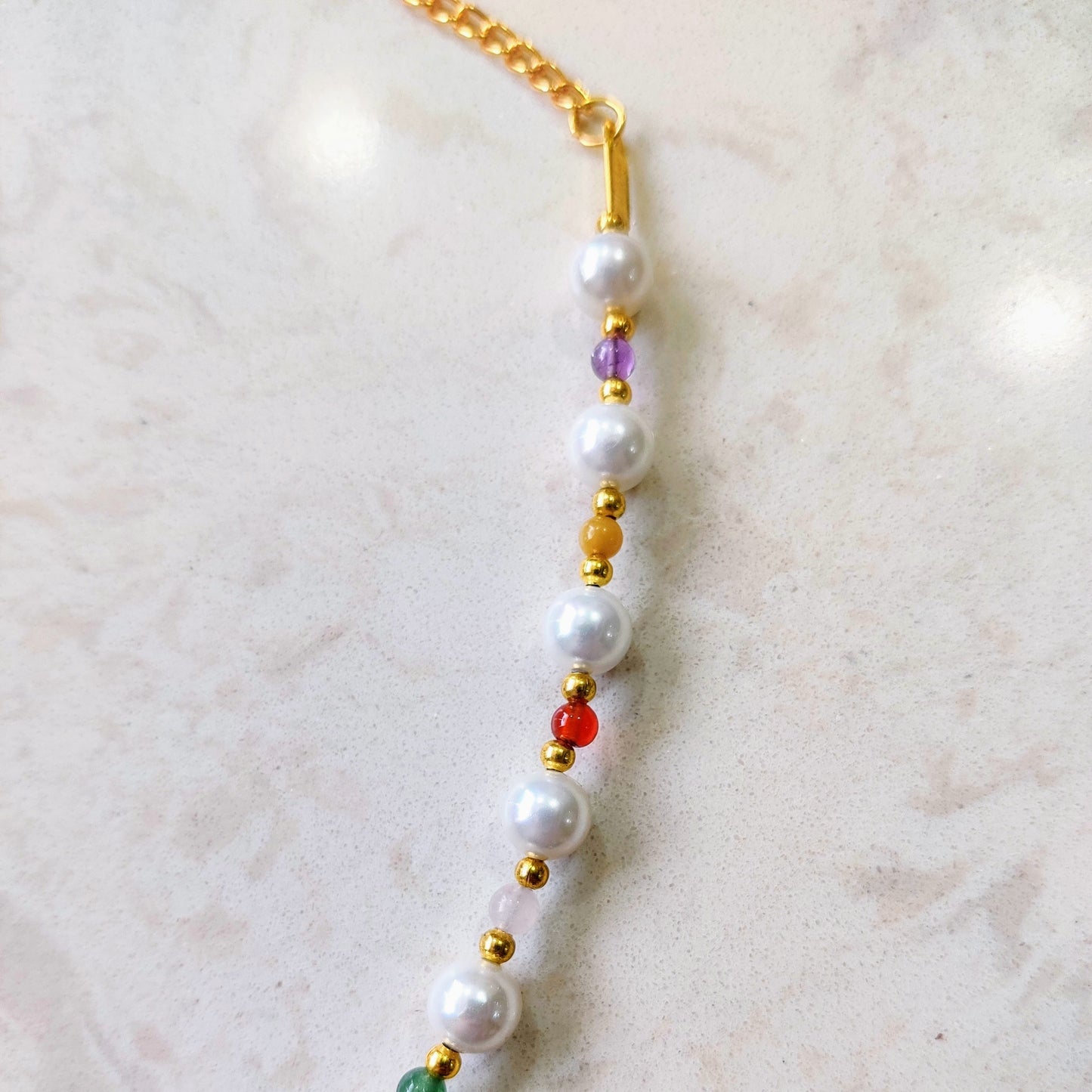 Celestial Harmony Natural Pearls and Crystals Necklace