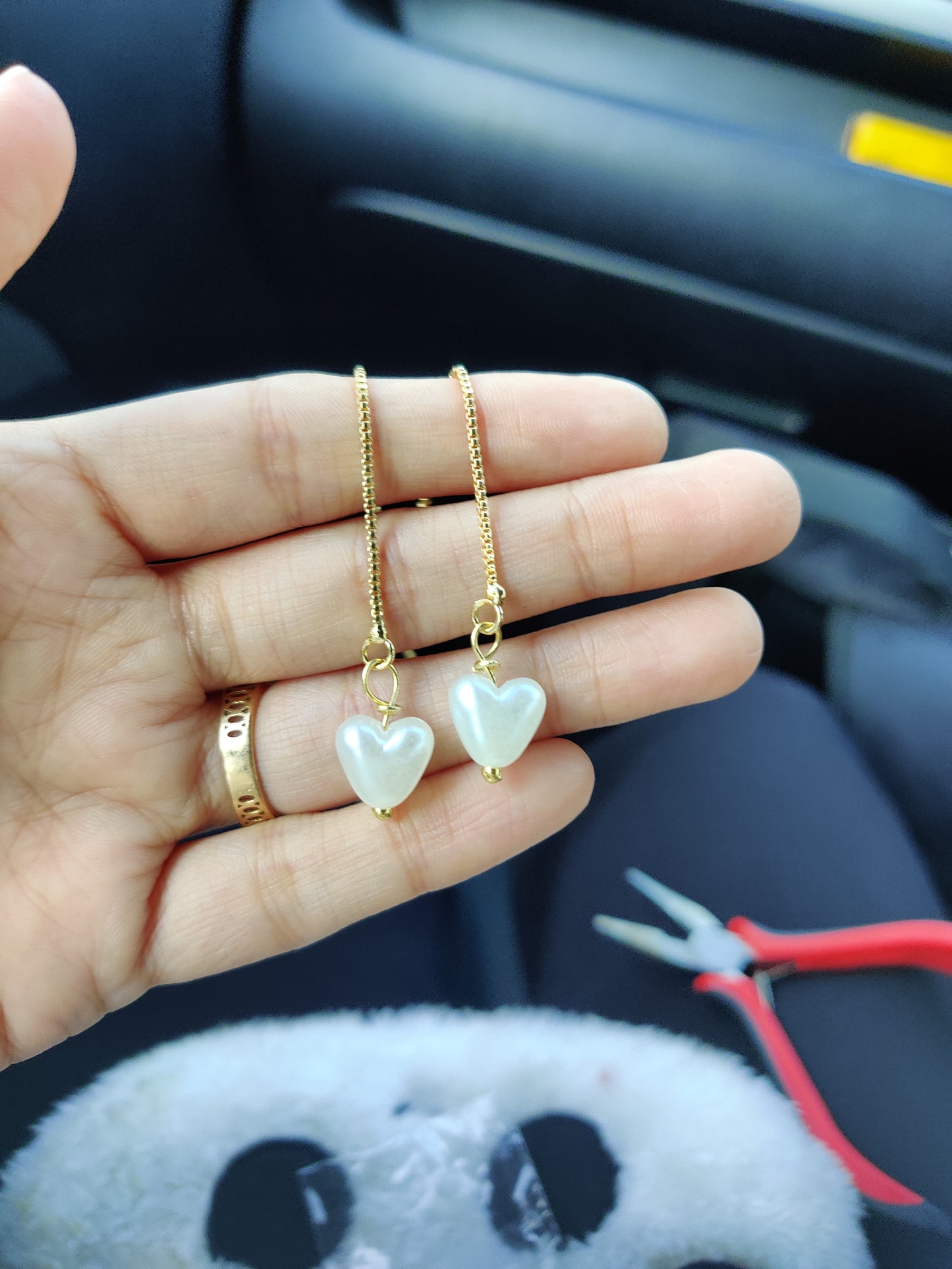 Stealing Hearts Pearl Threader Earrings