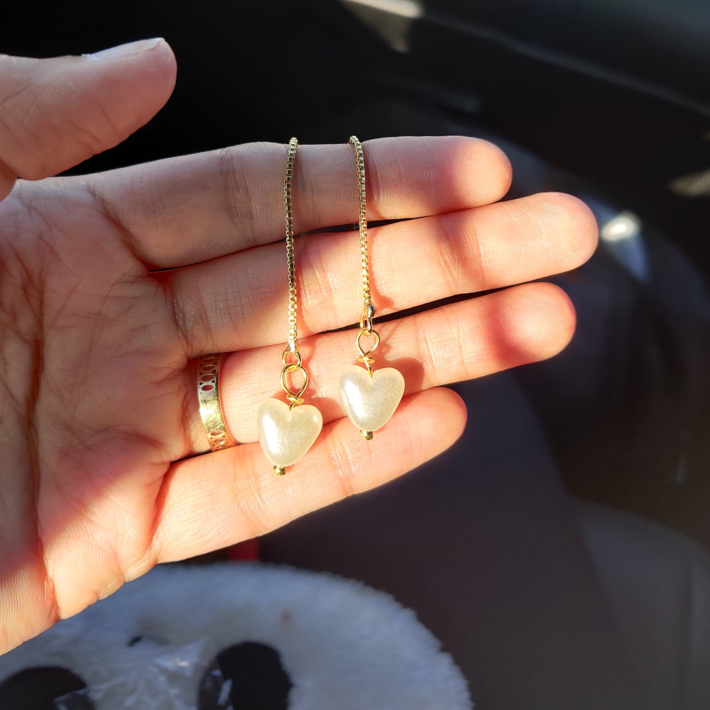 Stealing Hearts Pearl Threader Earrings