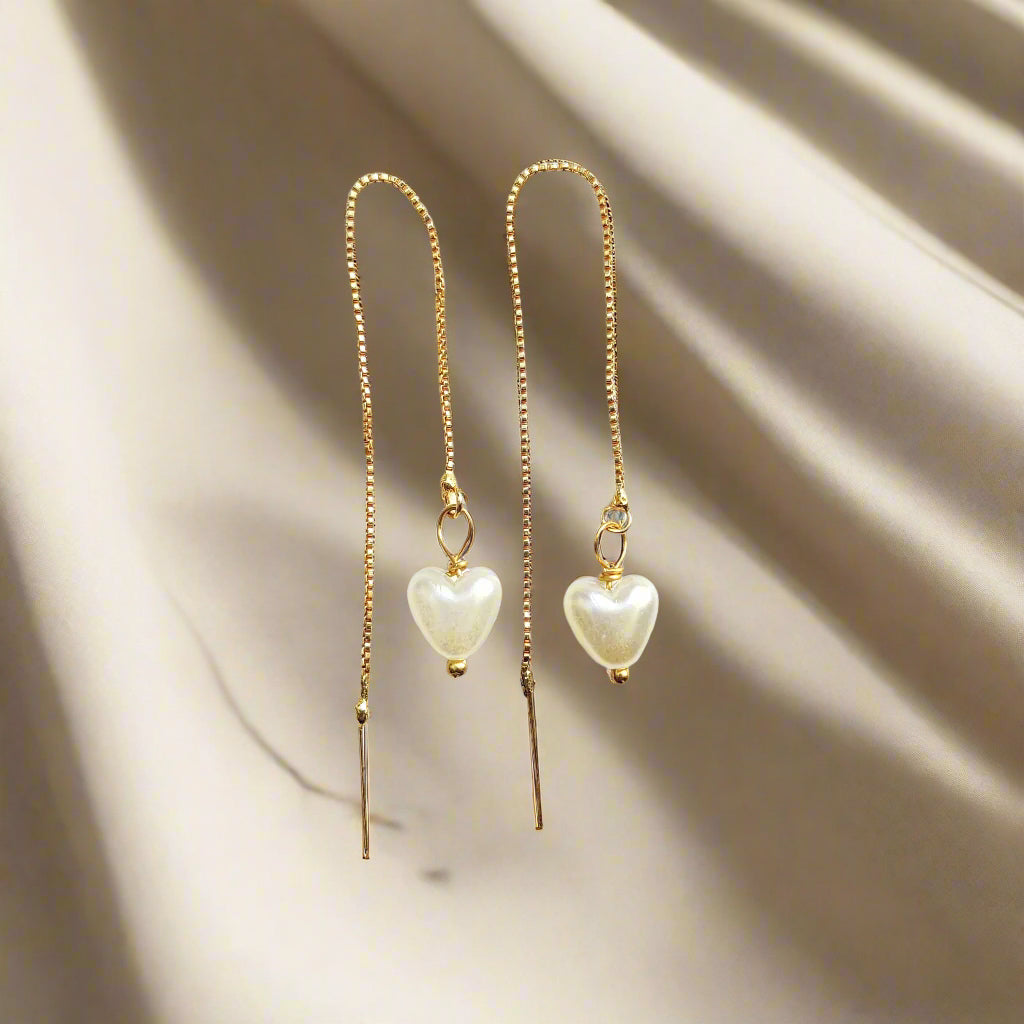 Stealing Hearts Pearl Threader Earrings