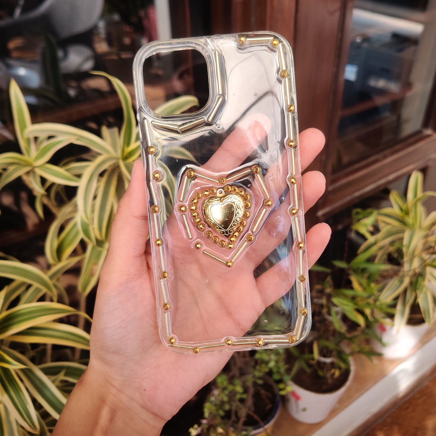 Clear Heart Locket iPhone Case