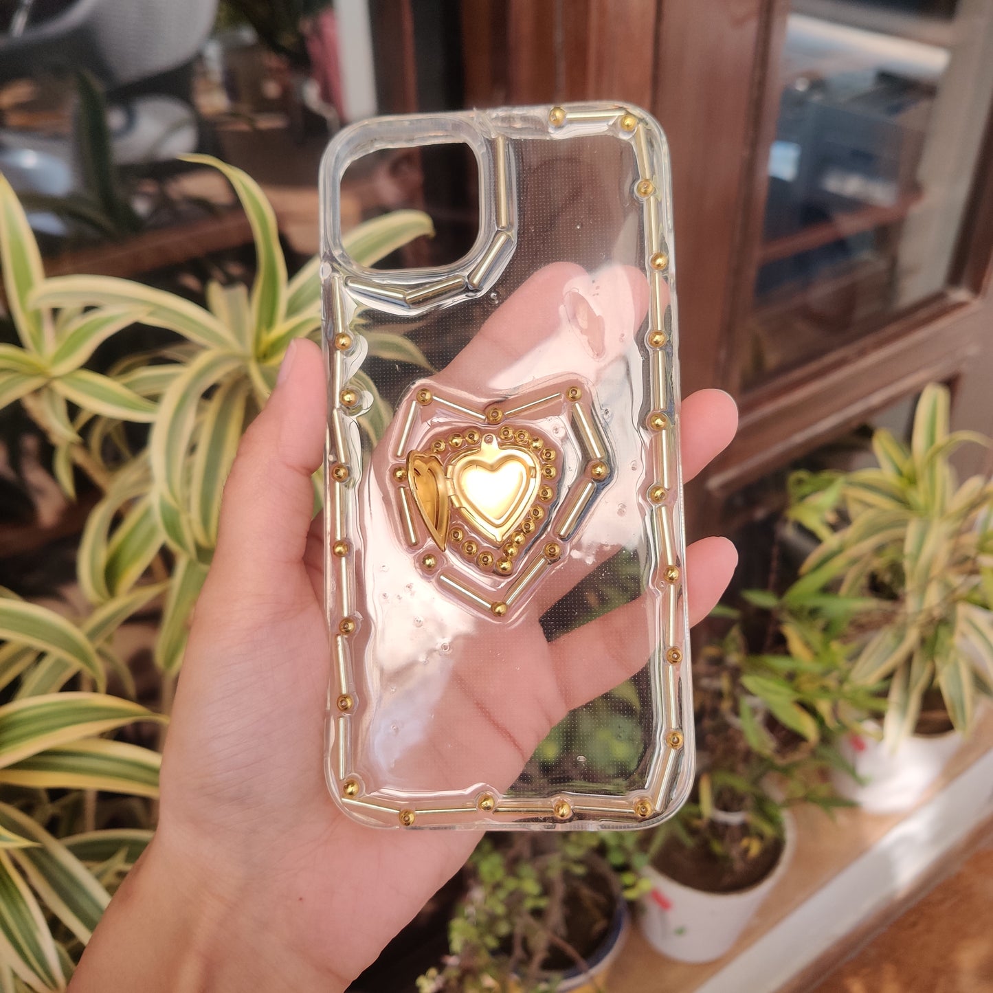 Clear Heart Locket iPhone Case