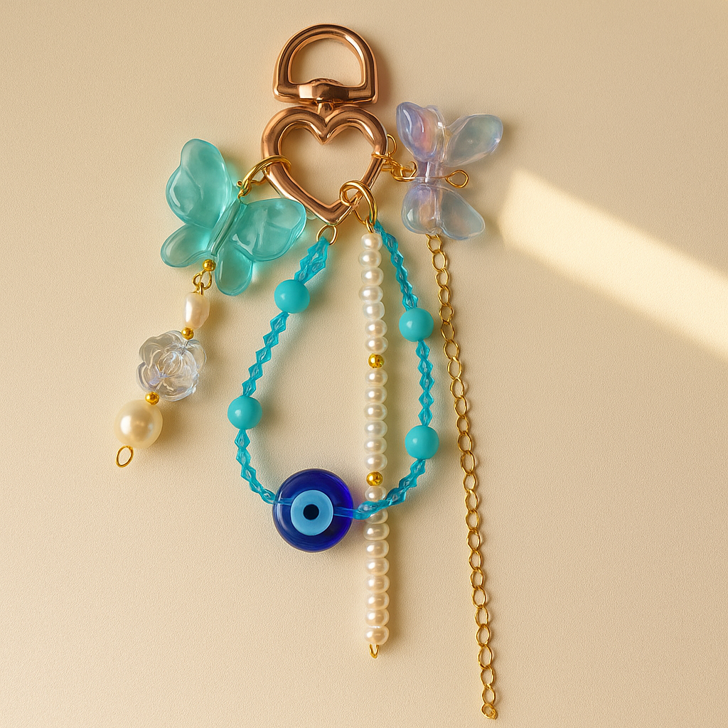 Ocean Bloom Nazar Bag Charm / Keychain / Phone Charm