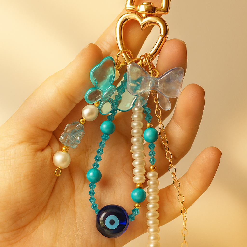 Ocean Bloom Nazar Bag Charm / Keychain / Phone Charm