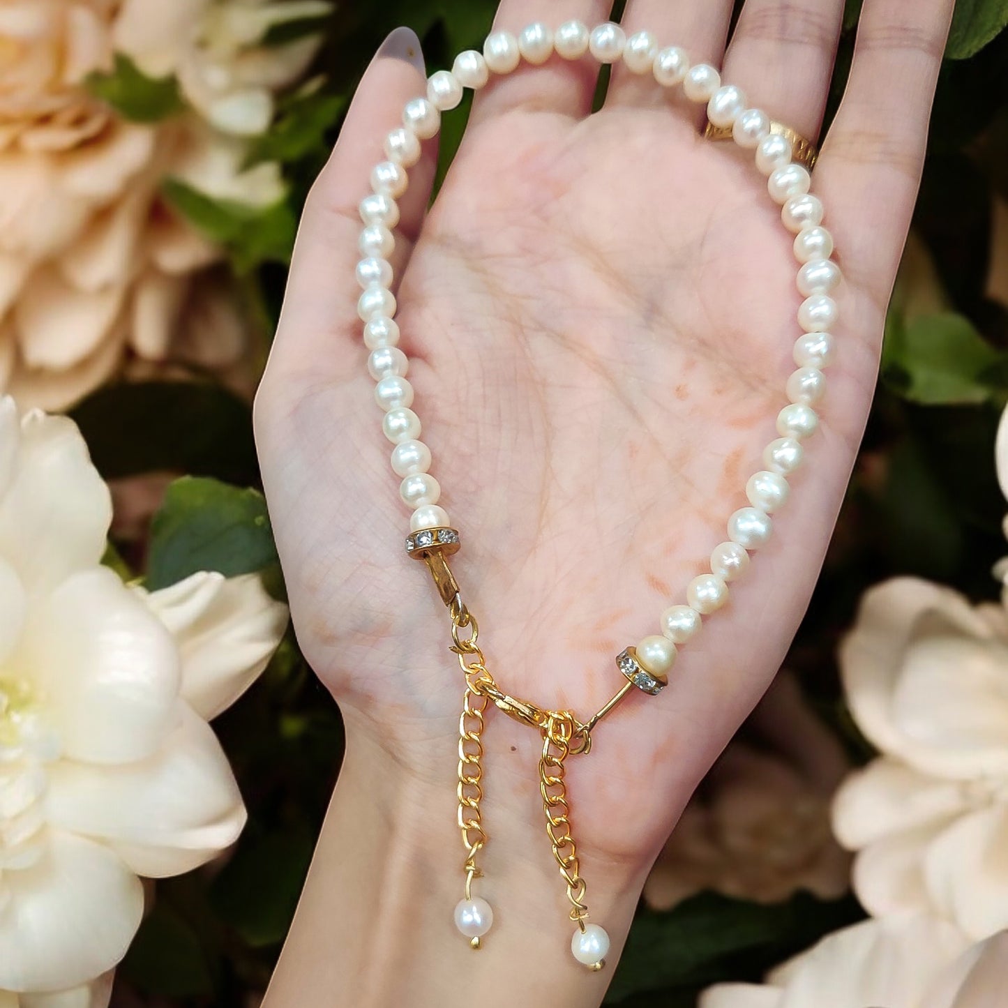 Golden Glow Pearl Anklet