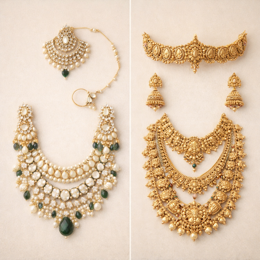 The Real Difference Between North Indian vs South Indian Bridal Jewellery