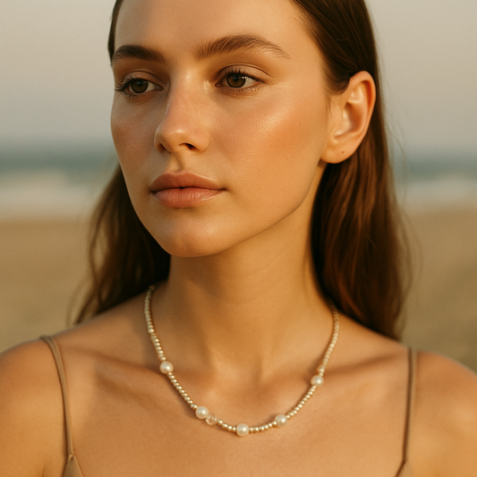 Clear Quartz and Pearl Necklace