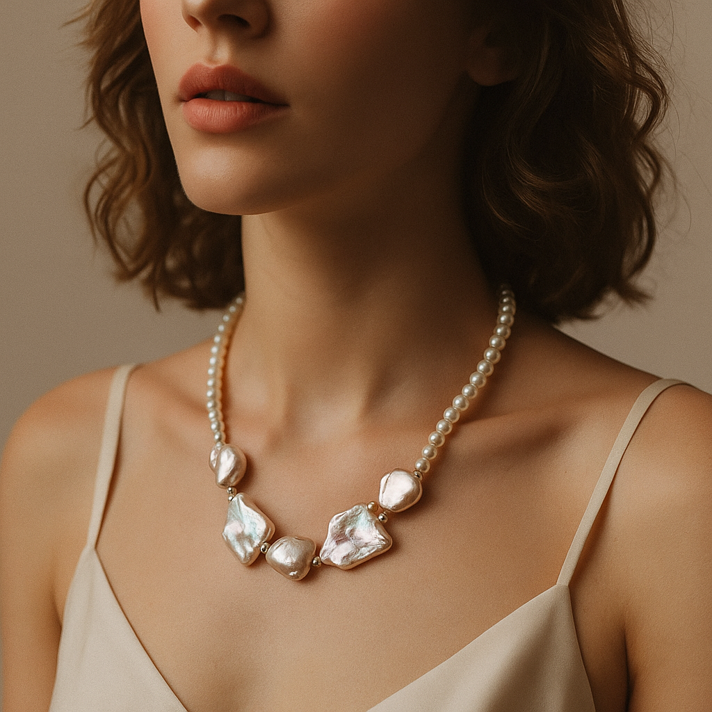 Ethereal Baroque Pearl Necklace