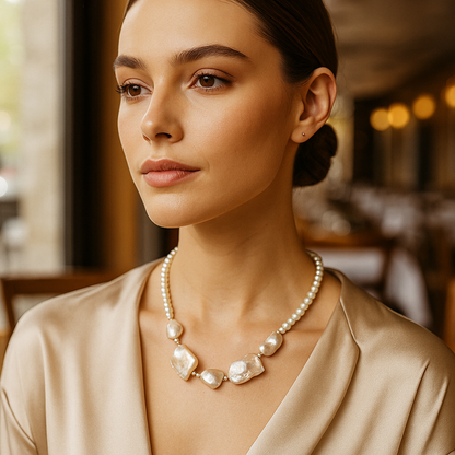 Ethereal Baroque Pearl Necklace