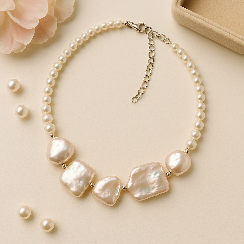 Ethereal Baroque Pearl Necklace