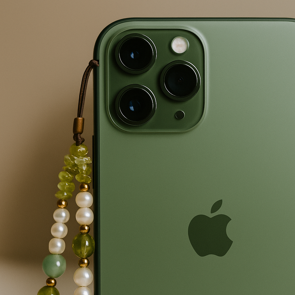 Green Aura Peridot Crystal Phone Charm