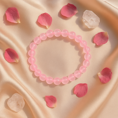 Rose Quartz Round Beads Bracelet - 8 mm