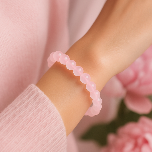Rose Quartz Round Beads Bracelet - 8 mm
