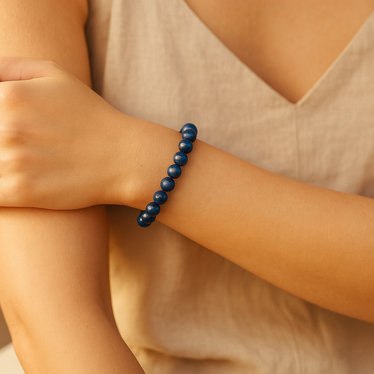 Lapis Lazuli Round Beads Bracelet