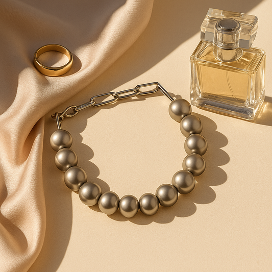 Silver Mist Grey Pearls Bracelet
