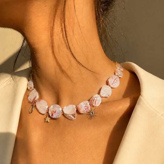 Amalfi Blush Pink Mother of Pearl Necklace