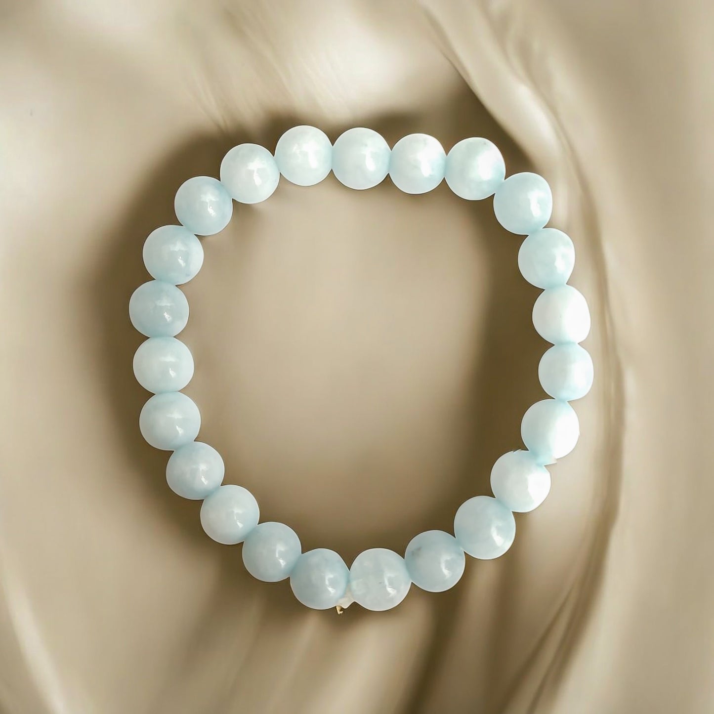 Aquamarine Round Beads Bracelet - 8mm