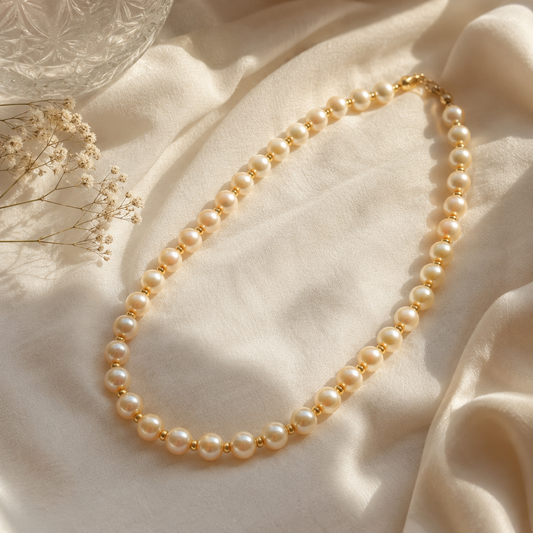 Lumiere Golden Shell Pearls Necklace
