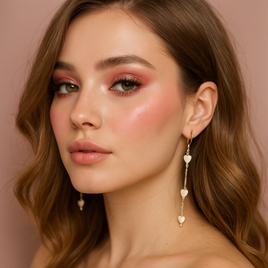 Chained Hearts Long Earrings