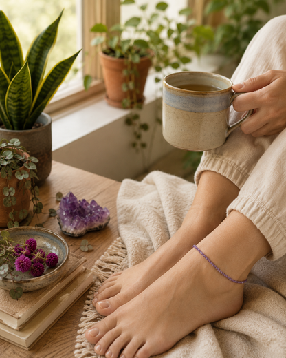 Amara Amethyst Anklet
