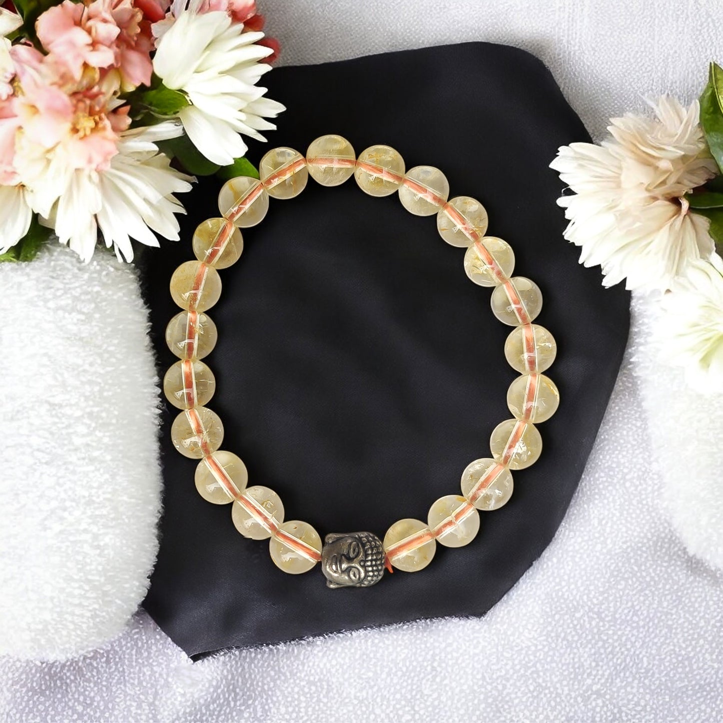 Citrine Round Beads Bracelet - 8mm
