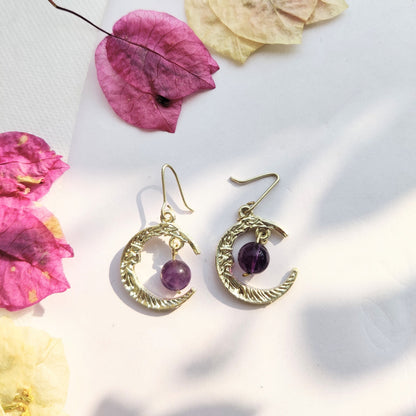 Amethyst Moon Earrings