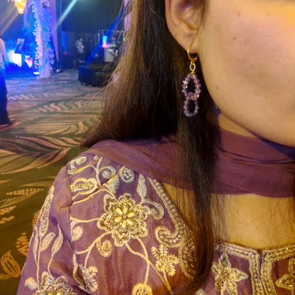 Amethyst Loopy Earrings