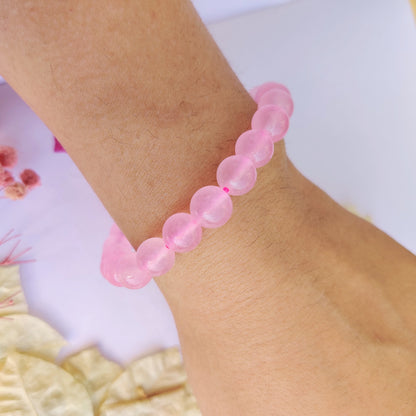 Rose Quartz Round Beads Bracelet - 8 mm