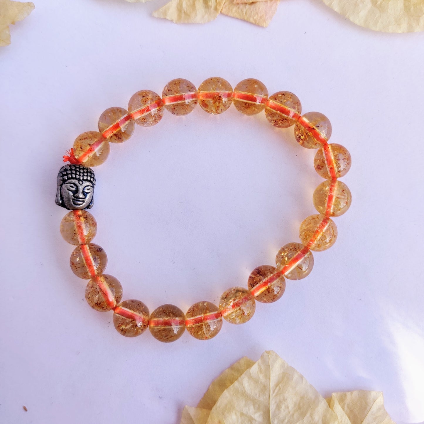 Citrine Round Beads Bracelet - 8mm