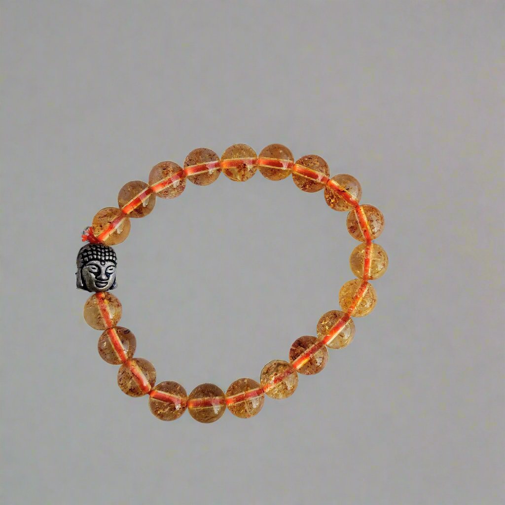 Citrine Round Beads Bracelet - 8mm