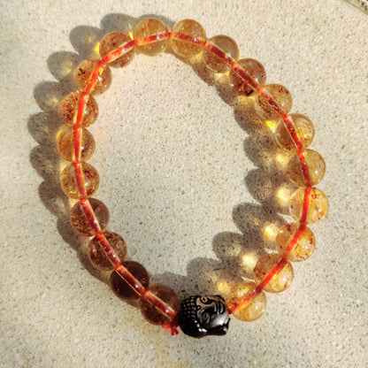 Citrine Round Beads Bracelet - 8mm