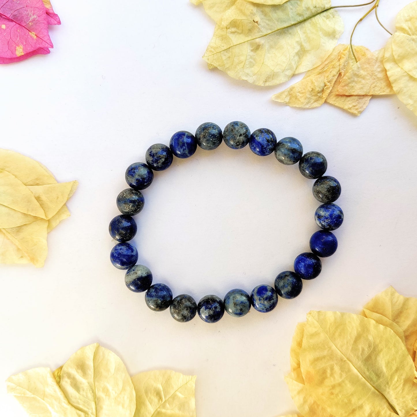Lapis Lazuli Round Beads Bracelet - 8 mm